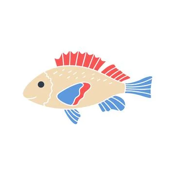 Fish colored icon vector illustration Stock Illustration