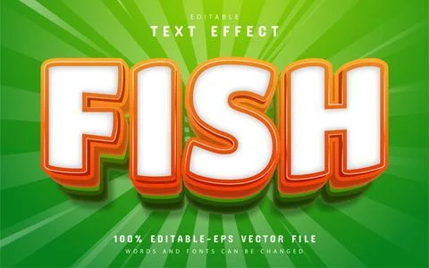 Fish comic cartoon text effect Ilustração Stock