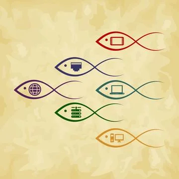 Fish the computer Stock Photos