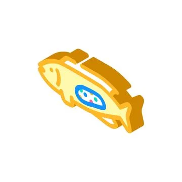 Fish consuming microplastic causing ocean pollution concept Stock Illustration