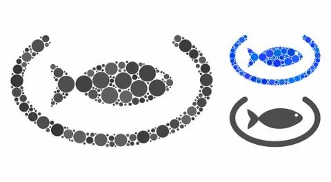 Fish container ring Mosaic Icon of Circle Dots Stock Illustration