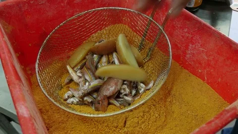 Fish cooking cover 4K Stock Footage 74571199