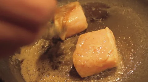 Fish Cooking Stock Footage 54760936