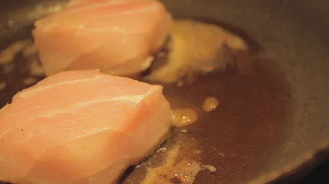 Fish Cooking Stock Footage 54761372