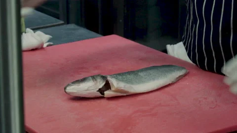 Fish cooking Stock Footage 134856117