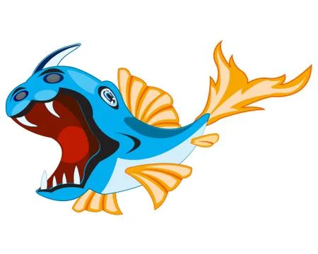 Fish crock on white Stock Illustration