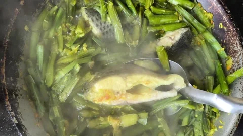 Fish curry with Stock Footage 336951860