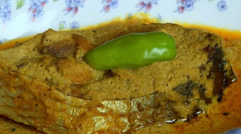 Fish curry  Indian style Stock Footage 58316296
