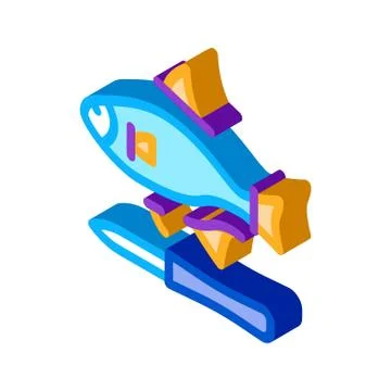 Fish cut fin isometric icon vector illustration 스톡 일러스트