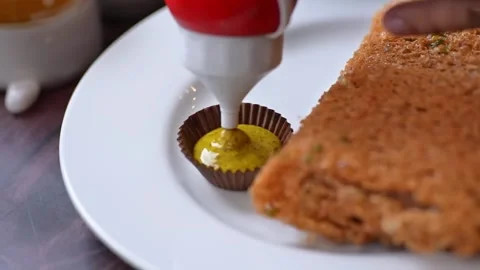 Fish cutlet, crispy fried seafood, tasty gourmet snack, savory dish Vídeo Stock 310284203