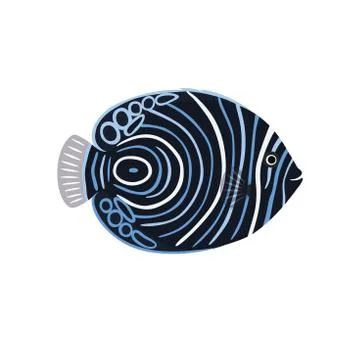 Fish is dark emperor angelfish vector illustration Stock Illustration
