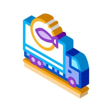 Fish delivery isometric icon vector illustration 스톡 일러스트