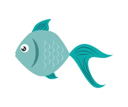 Fish design over isolated background. Sea life icon, vector grap Ilustração Stock