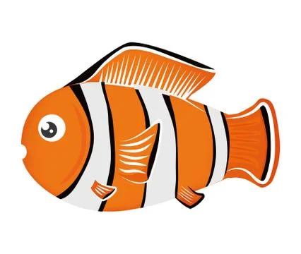 Fish design over isolated background. Sea life icon, vector grap Ilustração Stock
