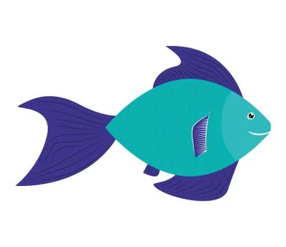 Fish design over isolated background. Sea life icon, vector grap Ilustração Stock