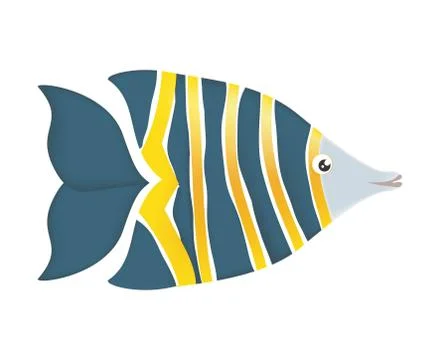 Fish design over isolated background. Sea life icon, vector grap Ilustração Stock