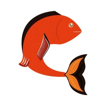 Fish design over isolated background. Sea life icon, vector grap Ilustração Stock