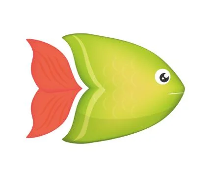 Fish design over isolated background. Sea life icon, vector grap Ilustração Stock