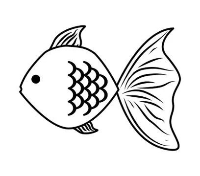 Fish design over isolated background. Sea life icon, vector grap Ilustração Stock