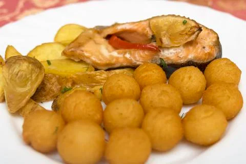 Fish dish on a plate Stock Photos