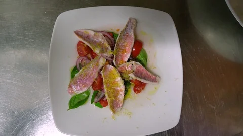 Fish dish toned Stock Footage 117920545