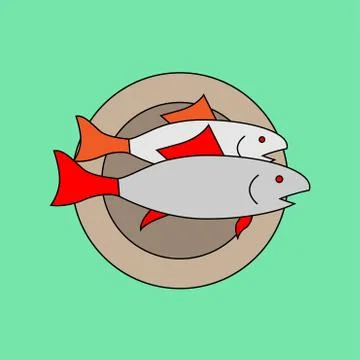 Fish dish vector Stock Illustration