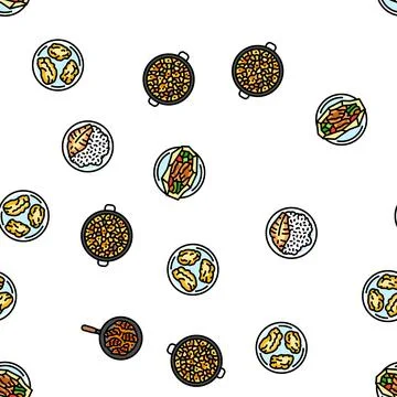 Fish dishes seamless pattern vector 스톡 일러스트