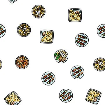 Fish dishes seamless pattern vector 스톡 일러스트