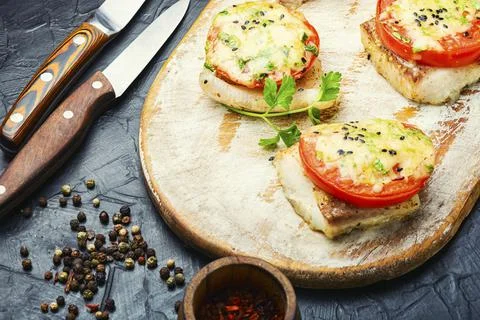 Fish dish,fried pangasius Stock Photos