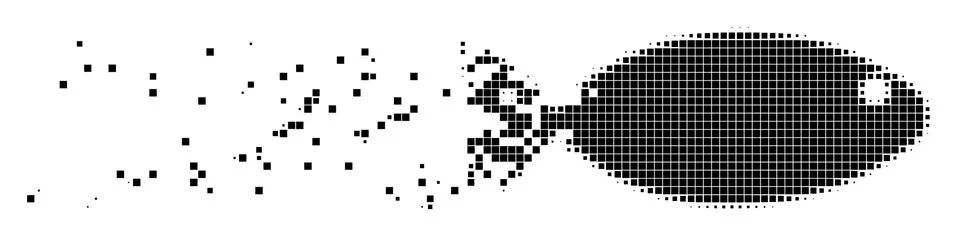 Fish Disintegrating Pixel Icon 스톡 일러스트