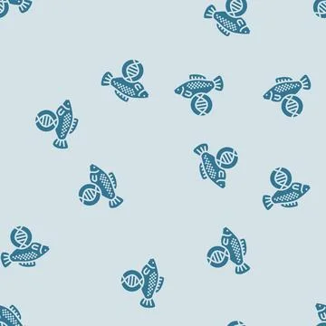 Fish with dna genetic engineering glyph seamless pattern イラスト素材