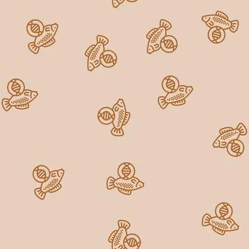 Fish with dna genetic engineering line seamless pattern Stockillustratie