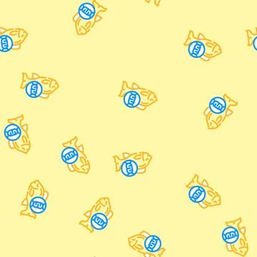 Fish with dna genetic engineering vector seamless pattern Stock Illustration