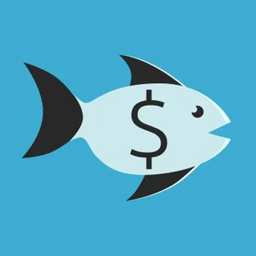 Fish with dollar sign Stock Illustration