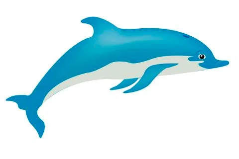 Fish dolphin on white Stock Illustration