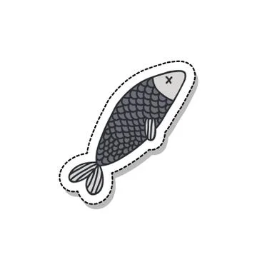 Fish doodle icon, vector illustration Stock Illustration