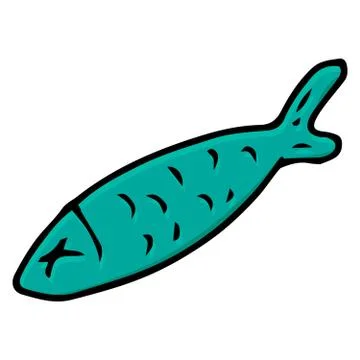 Fish doodle. Vector illustration of a fish. Hand drawn fish. Stock Illustration