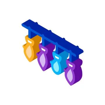 Fish drying isometric icon vector illustration 스톡 일러스트