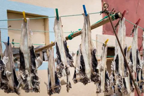 Fish drying in open air Stock Photos