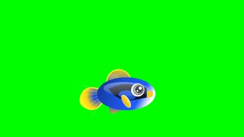 Fish Dynamic on Green Screen Chroma Key Background Video stock 336959197