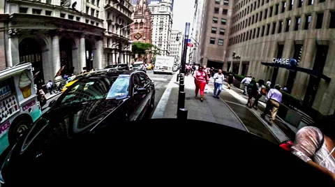 Fish eye effect of Wall Street, Manhattan, New York City Stock-Footage 55660823