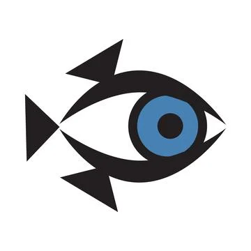Fish eye logo concept Stock Illustration