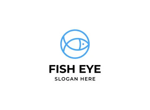 Fish eye logo. Fish in circle logotype Stock Illustration