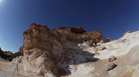 Fish eye pan of the Crystal Mountain, Egypt Stock Footage 35129104