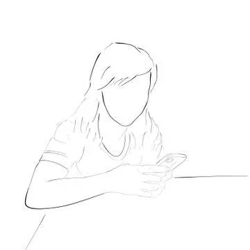 Fish Eye Perspective Simple Outline Hand Draw Sketch Vector, Relax Sitting Lo Illustrazione stock