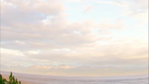 Fish Eye Sunset Timelapse with Clouds from Kincaid Park in Anchorage Alaska 動画素材 86179903