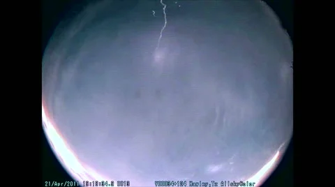 Fish Eye Time Lapse of Rare Spider Lightning Stock Footage 54757376