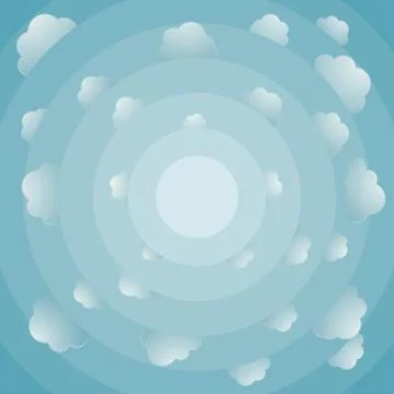 Fish eye view about cloudy bright sky Stock Illustration