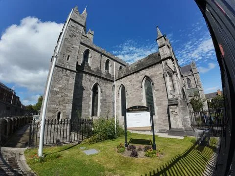 Fish Eye view of Saint Patrick Cathedral in Dublin Stock Photos