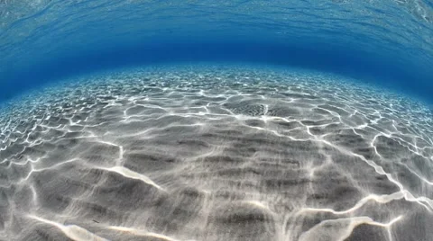 Fish eye view of a shallow sandy lagoon Stock Footage 7769774